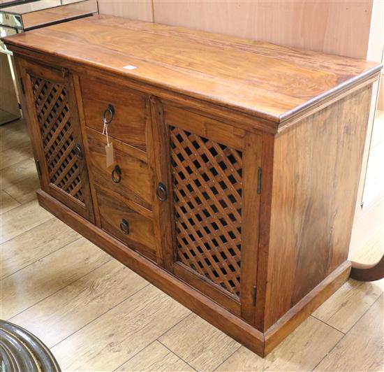 An Indian harwood side cabinet, W.120cm